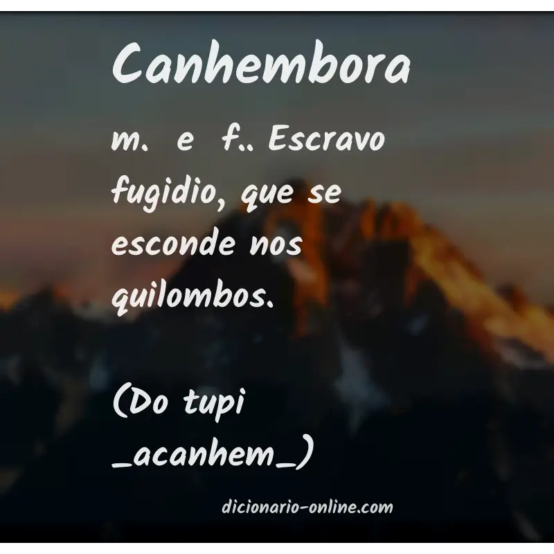 Significado de canhembora
