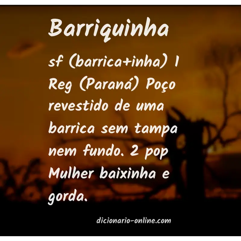 Significado de barriquinha