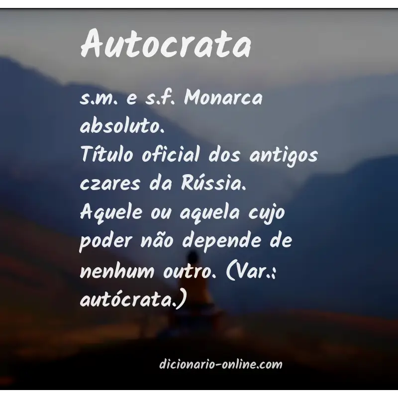 Significado de autocrata