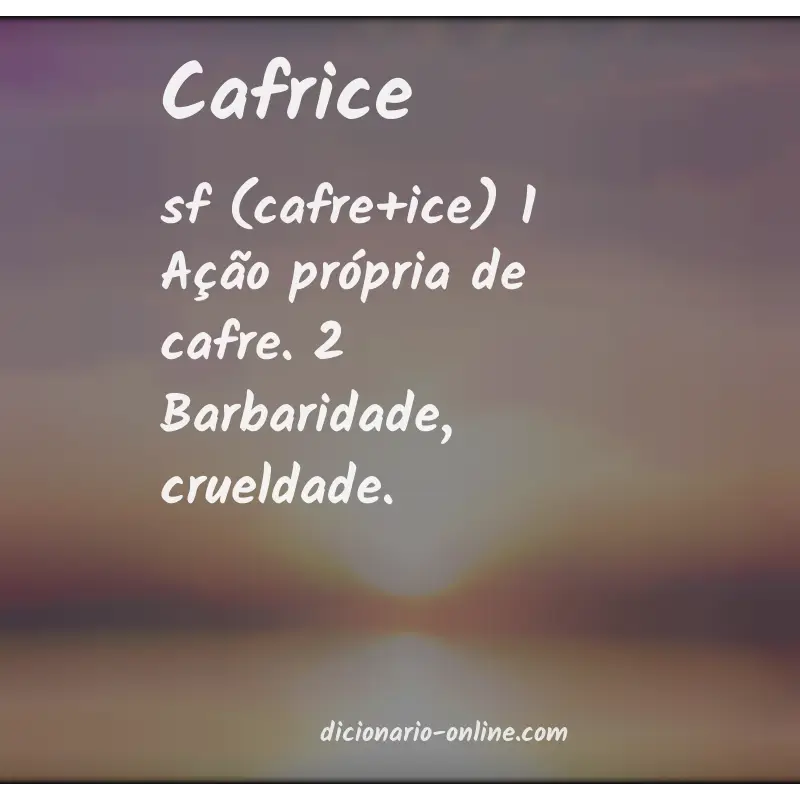 Significado de cafrice