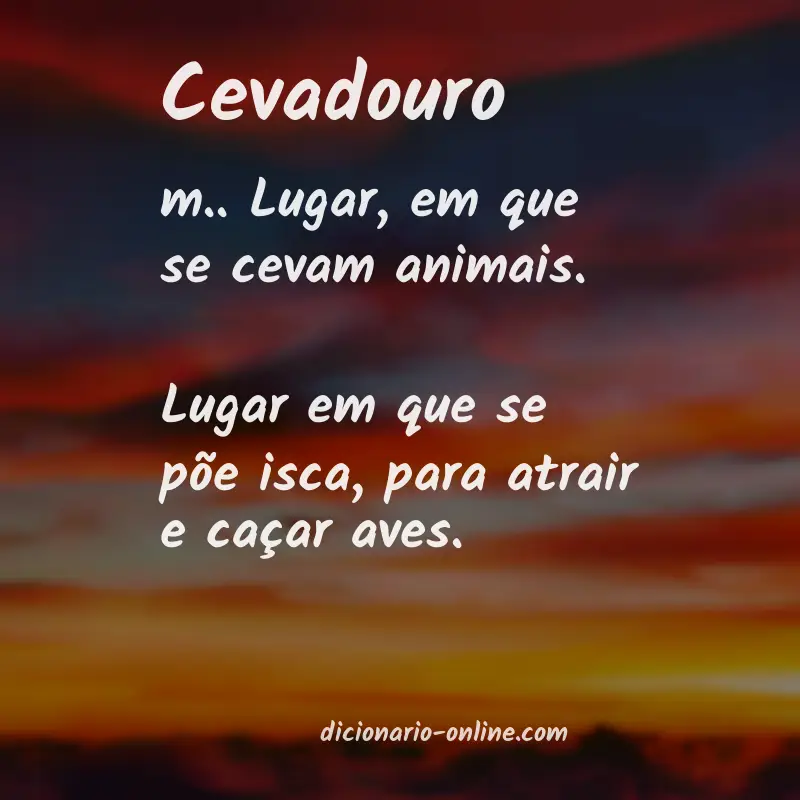 Significado de cevadouro