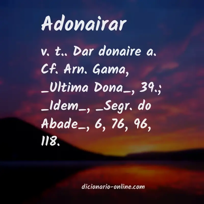 Significado de adonairar