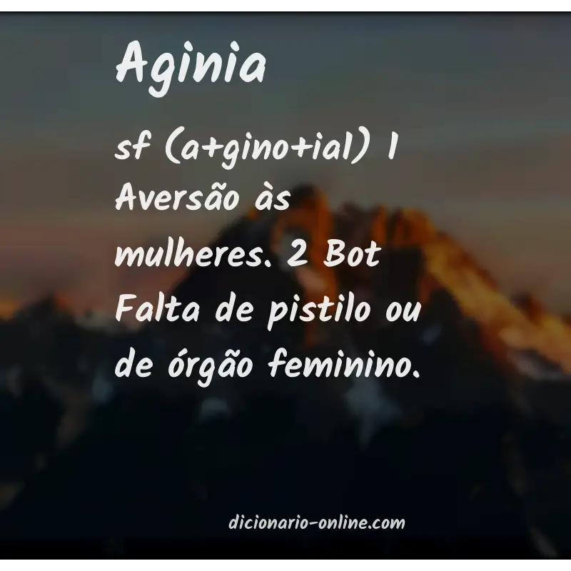 Significado de aginia