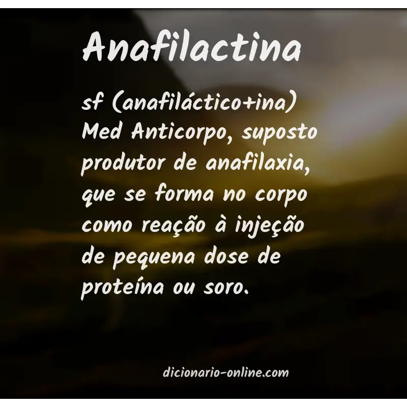 Significado de anafilactina