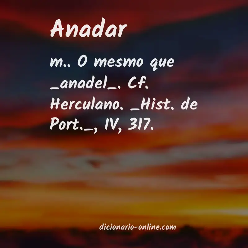 Significado de anadar