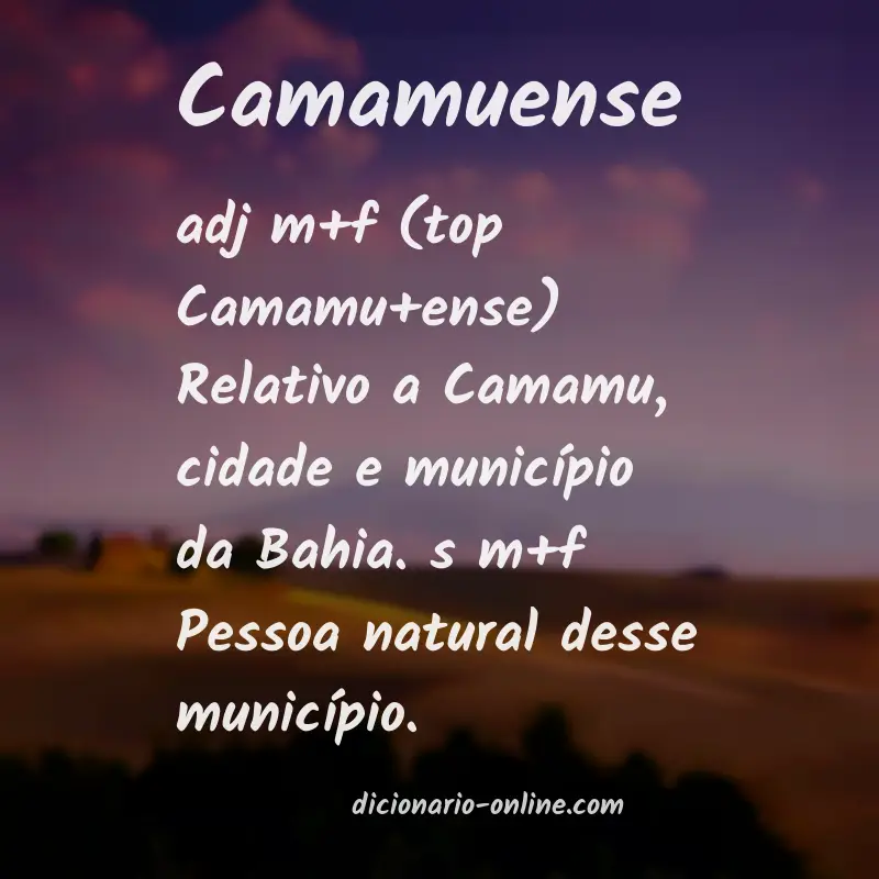 Significado de camamuense
