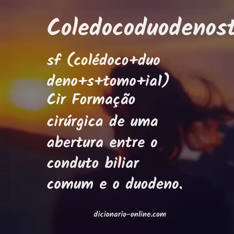 Significado de coledocoduodenostomia