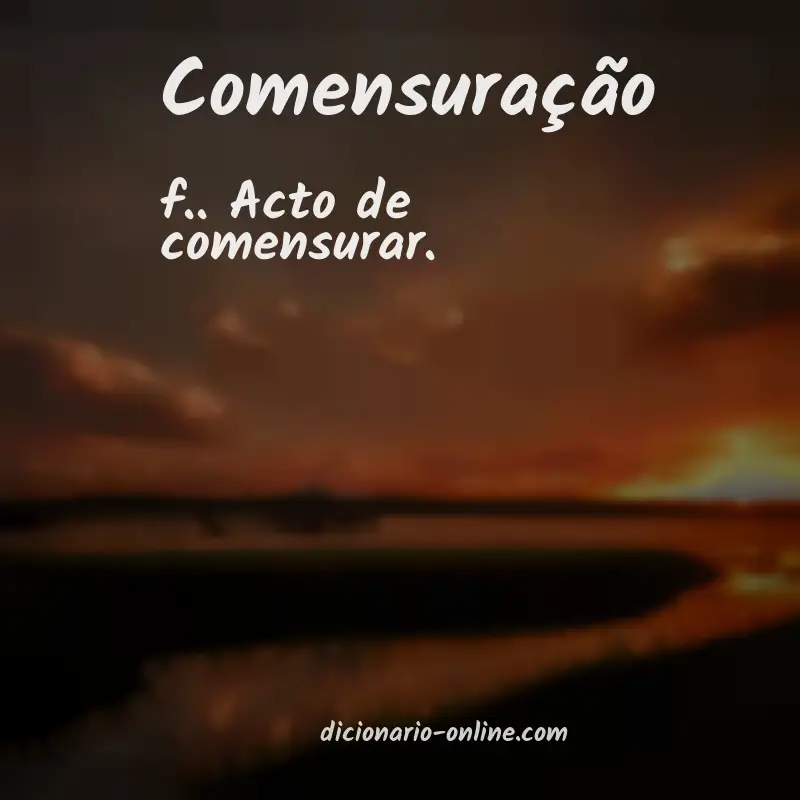 Significado de comensuração