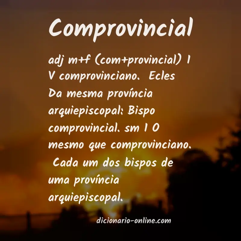Significado de comprovincial