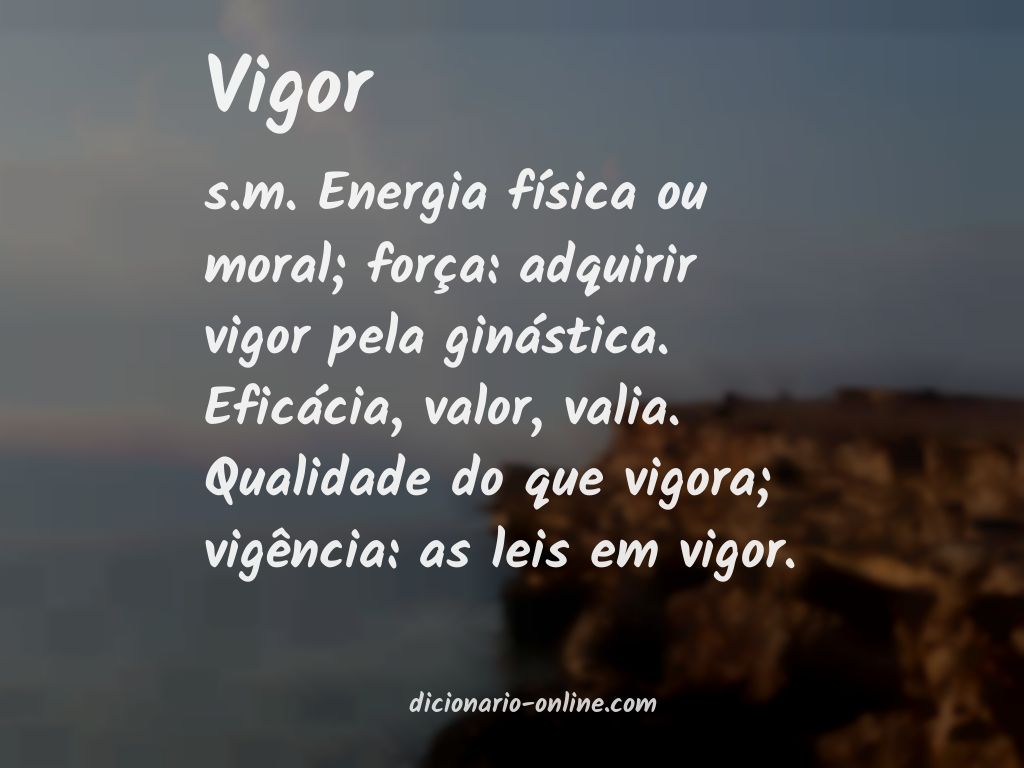 Significado de vigor