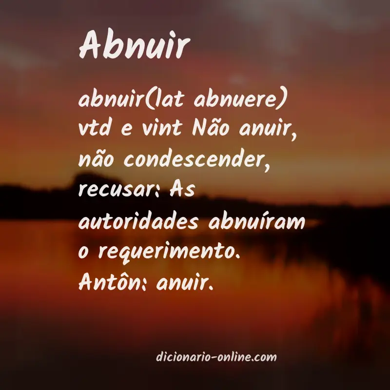Significado de abnuir