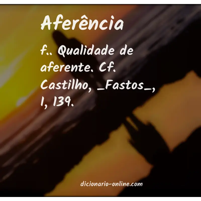 Significado de aferência