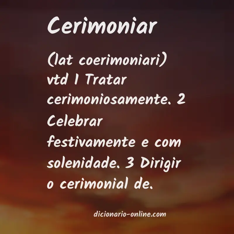 Significado de cerimoniar
