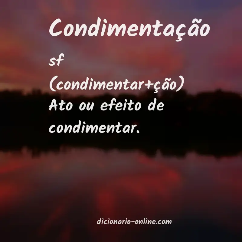 Significado de condimentação