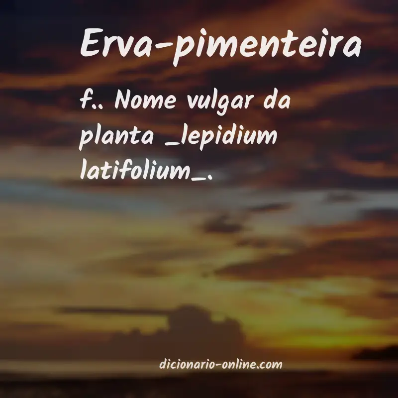 Significado de erva-pimenteira