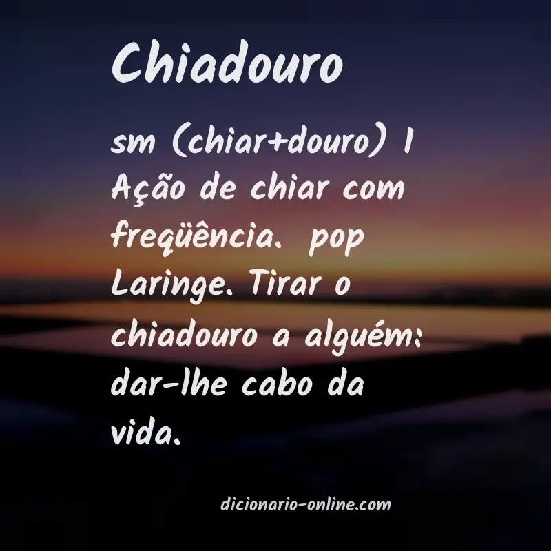 Significado de chiadouro