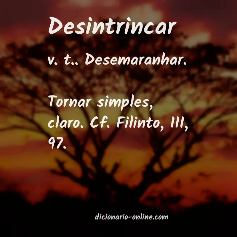 Significado de desintrincar
