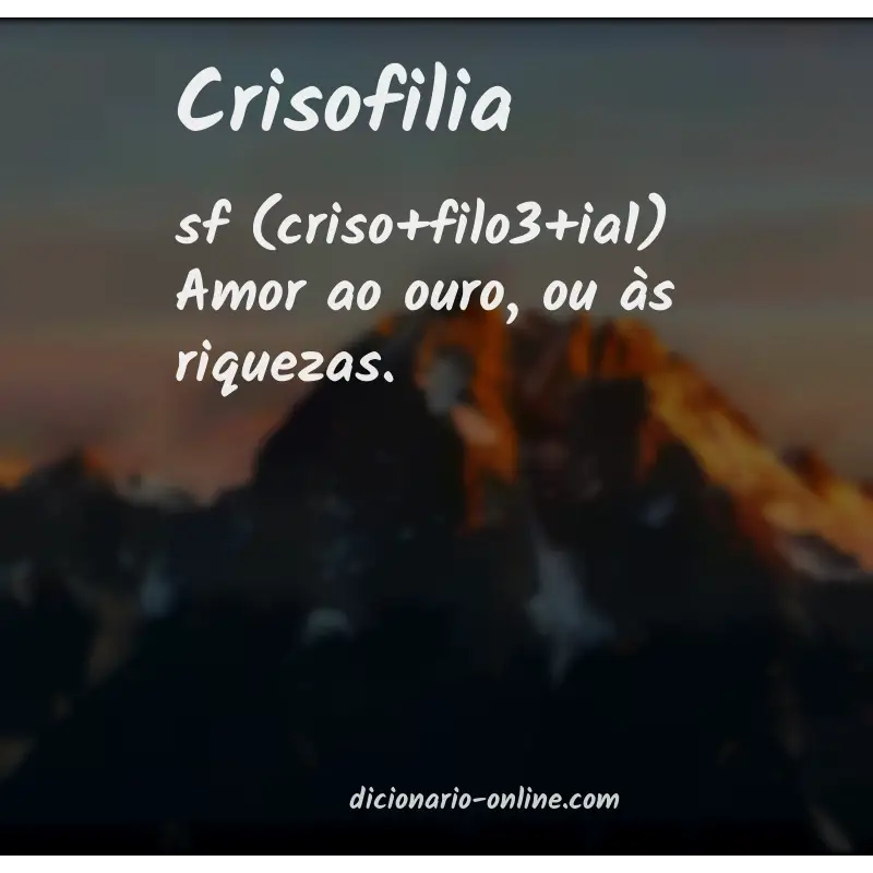 Significado de crisofilia