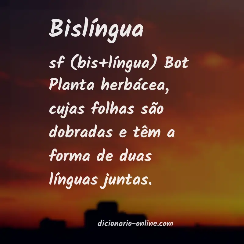 Significado de bislíngua