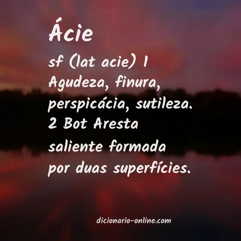 Significado de ácie