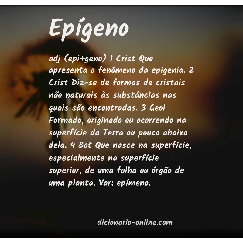 Significado de epígeno