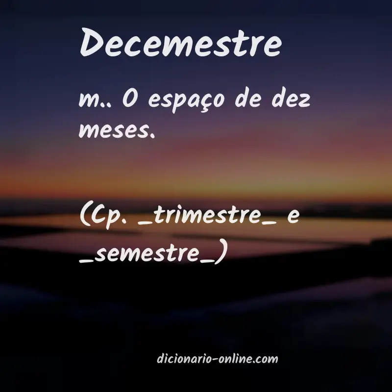 Significado de decemestre