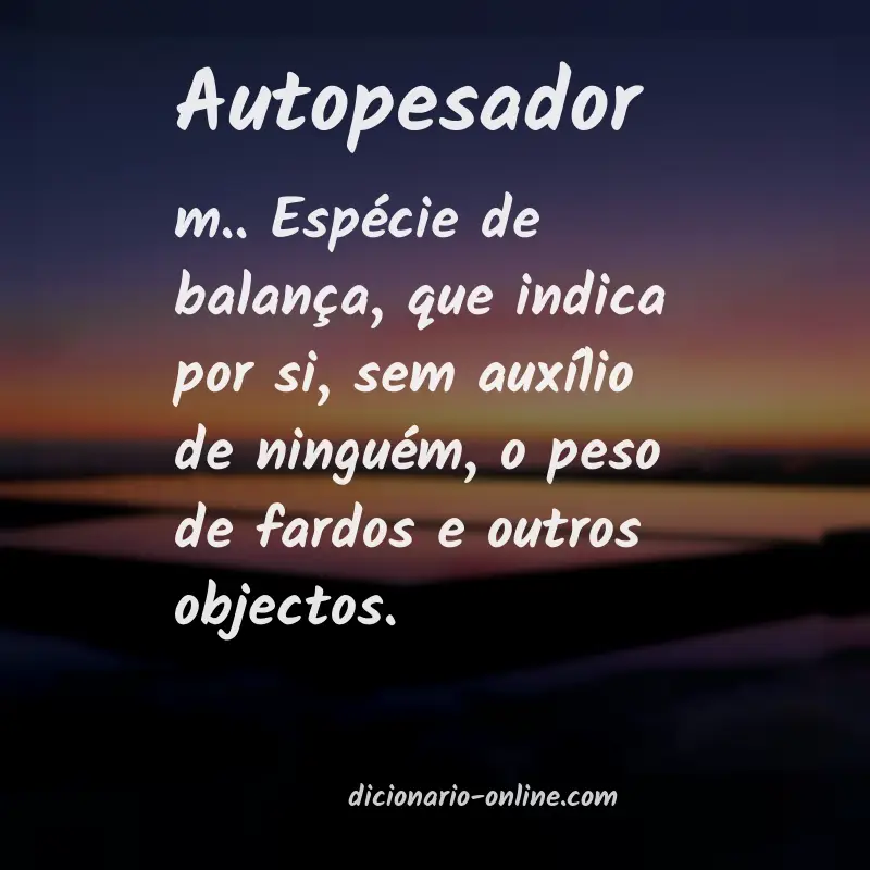 Significado de autopesador