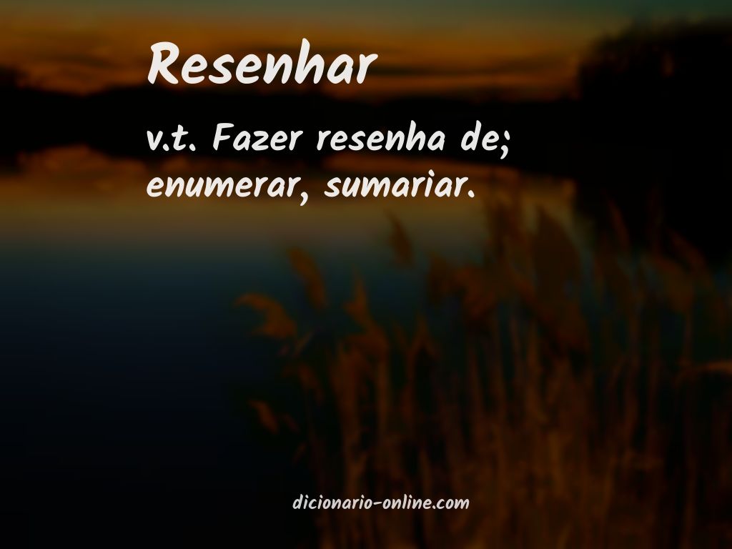 Significado de resenhar