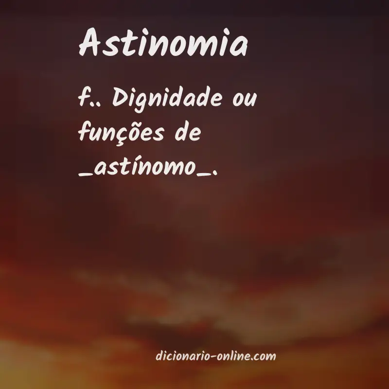 Significado de astinomia