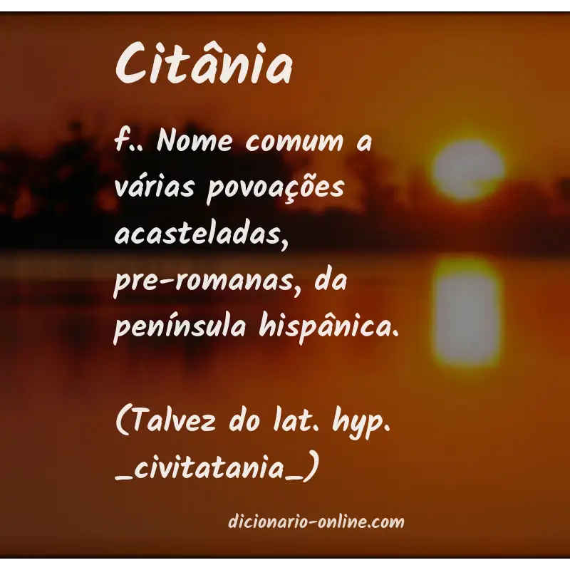 Significado de citânia