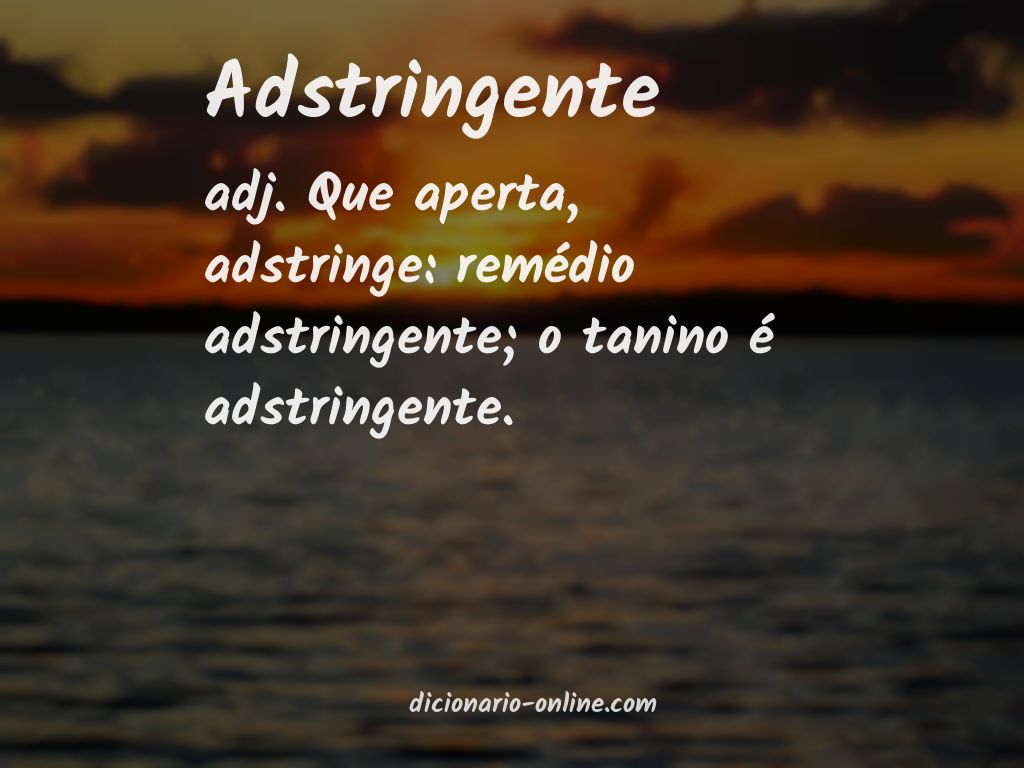 Significado de adstringente