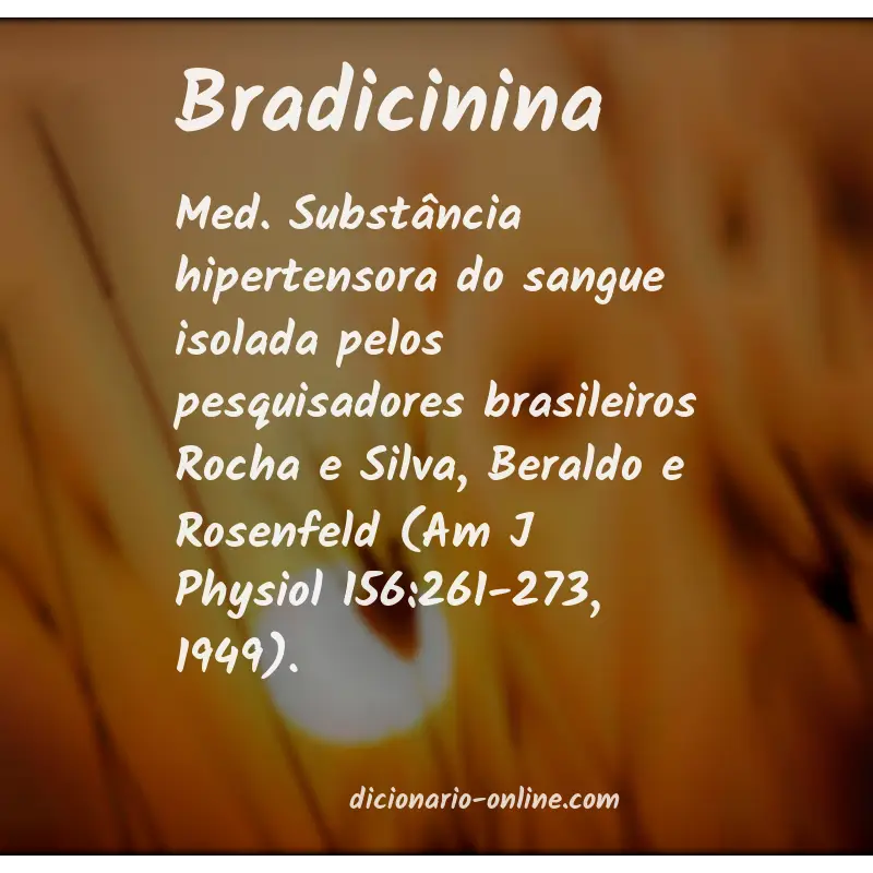 Significado de bradicinina