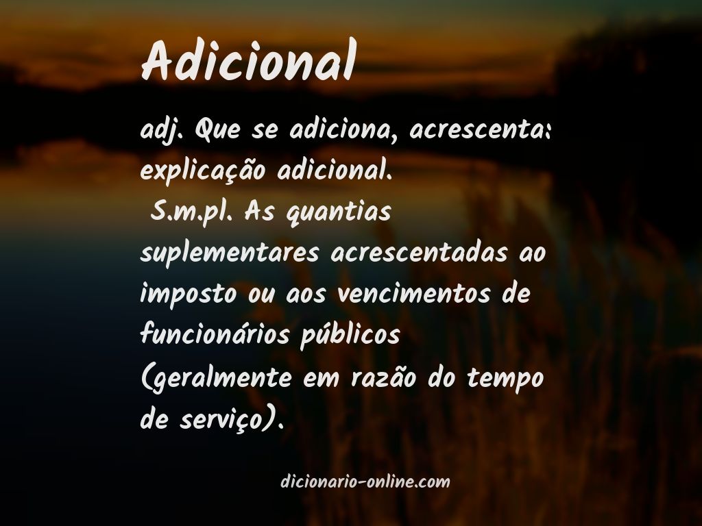 Significado de adicional