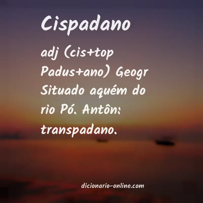 Significado de cispadano