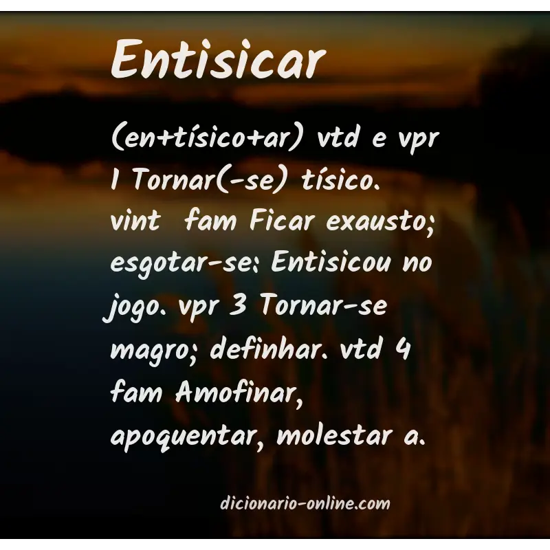 Significado de entisicar