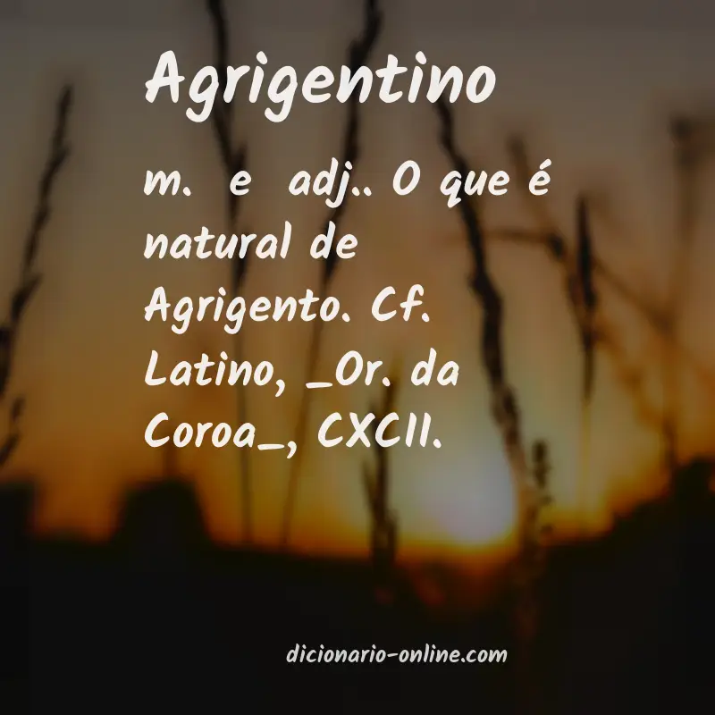 Significado de agrigentino