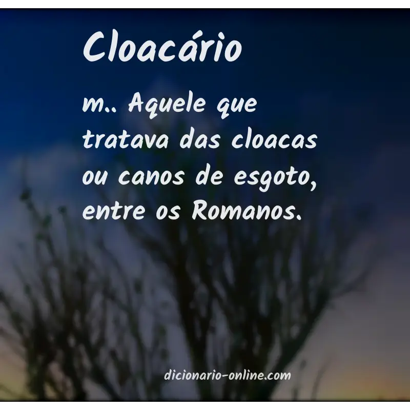 Significado de cloacário