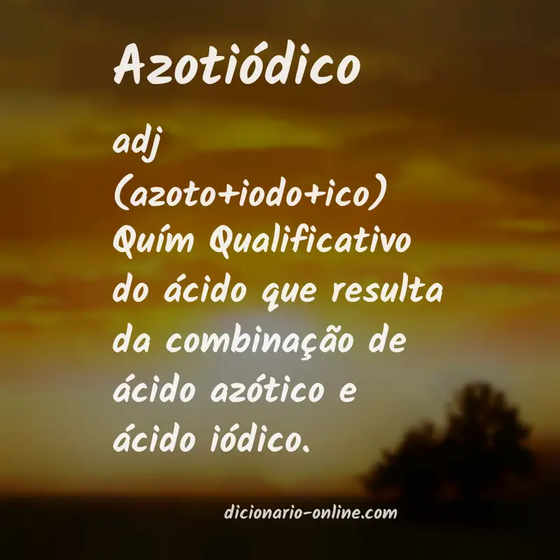 Significado de azotiódico