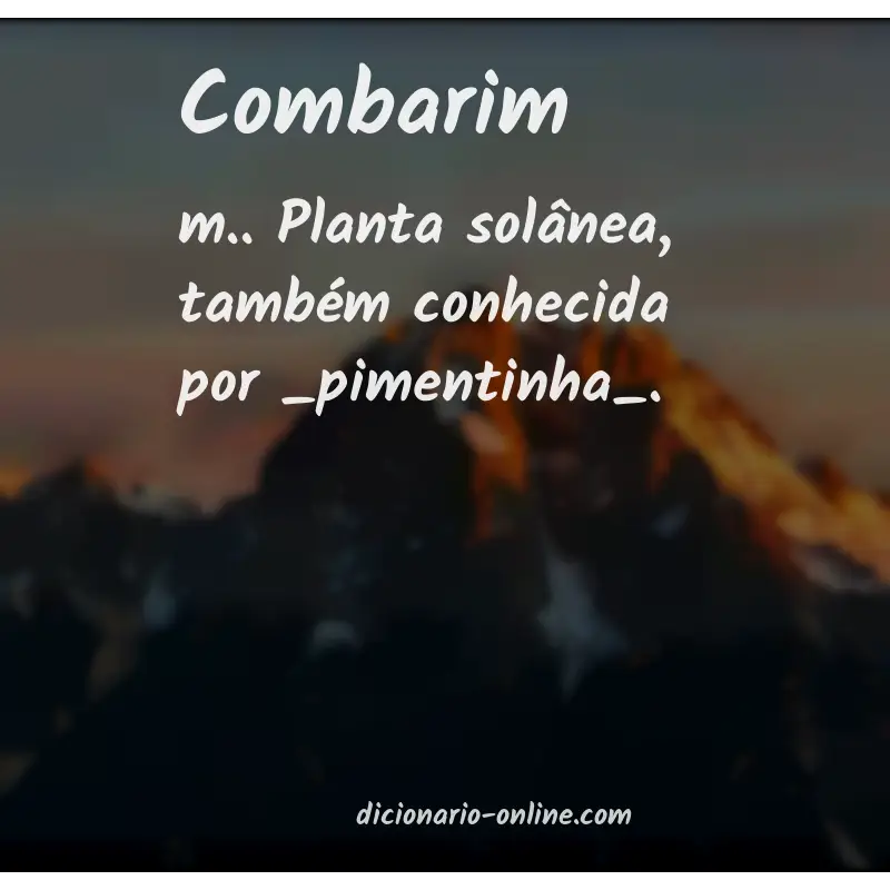 Significado de combarim
