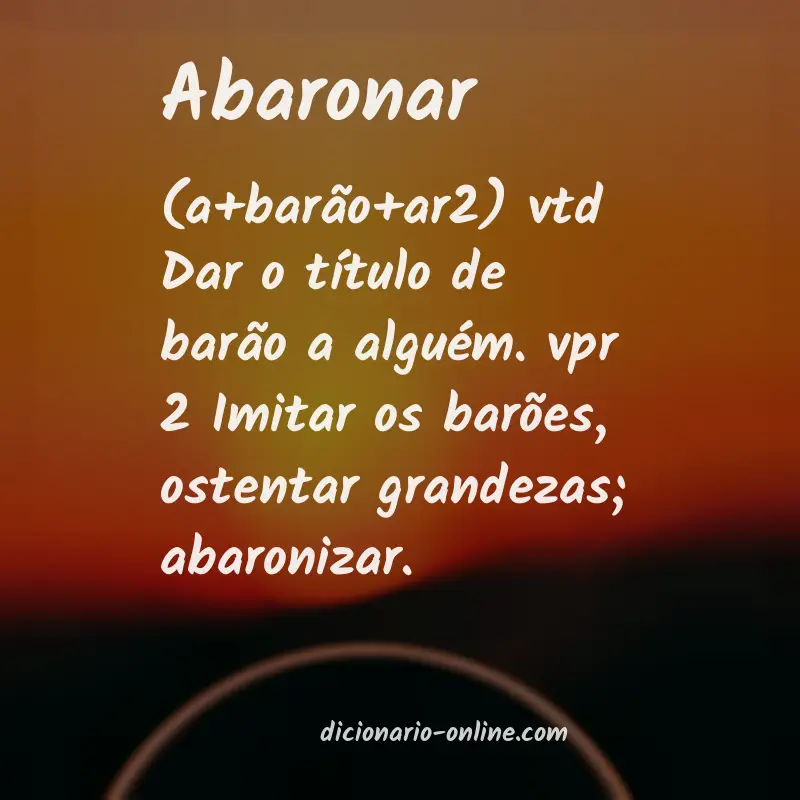 Significado de abaronar