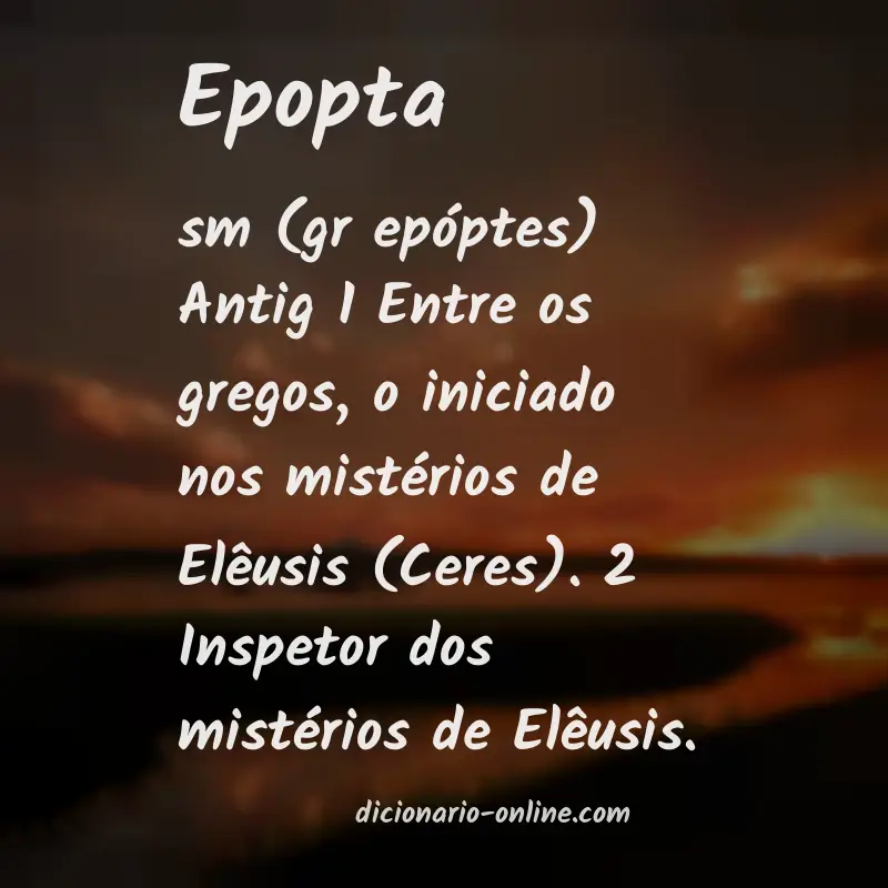 Significado de epopta