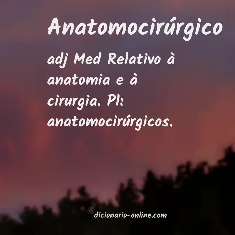 Significado de anatomocirúrgico