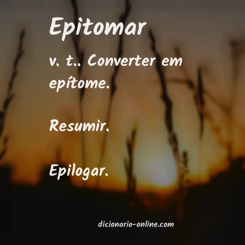 Significado de epitomar