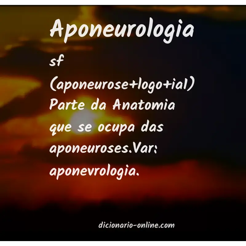 Significado de aponeurologia