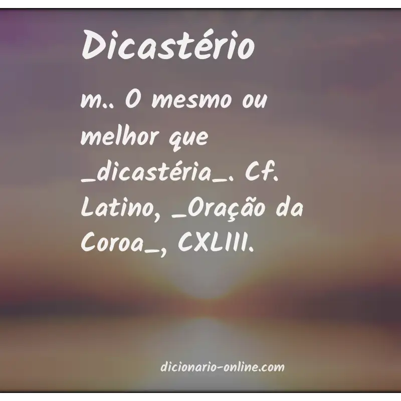 Significado de dicastério