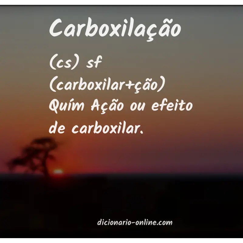 Significado de carboxilação