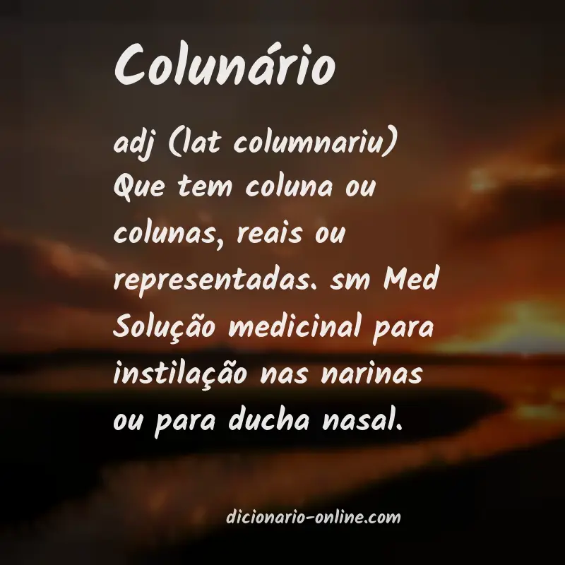 Significado de colunário