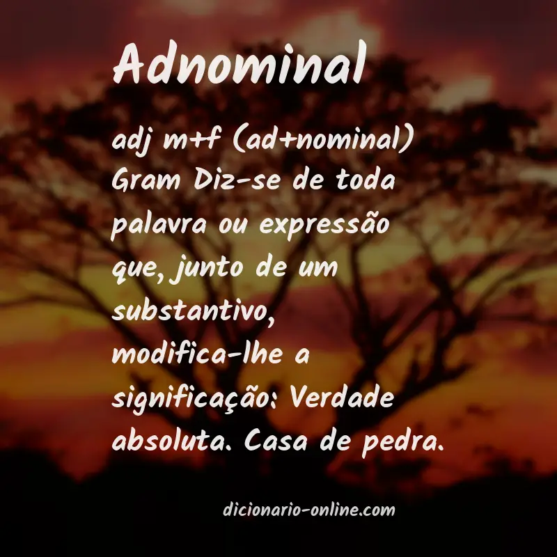 Significado de adnominal