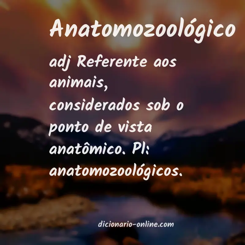 Significado de anatomozoológico
