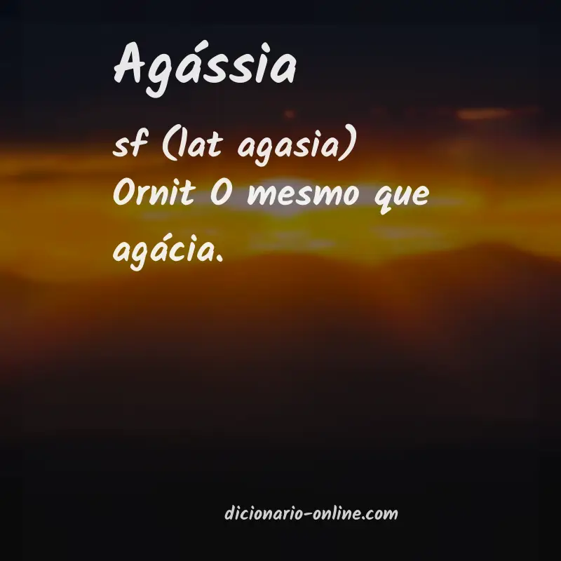 Significado de agássia